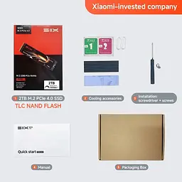 Накопичувач SSD NVMe Xiaomi SIX X7400 Pro 2 Tb M.2 2280 PCIe 4.0 x4 7422/6586Mb/s - мініатюра 7
