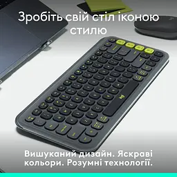 Клавiатура бездротова Logitech Pop Icon Keys Graphite (920-013157) - мініатюра 3