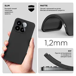 Чехол-накладка для смартфона Xiaomi 15T 5G, противоударный, силиконовый, термополиуретановый (ТПУ), с защитой камеры и корпуса, черный, защита всего корпуса, ArmorStandart (ARM86993) - мініатюра 3