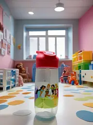 Pepco Дитяча пляшка для води з трубочкою, принцеси Disney, 450 мл - мініатюра 3