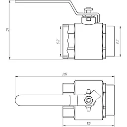 Кран кульовий прямий Q Professional 2″ ЗВ КР PN40 QP152 - мініатюра 4