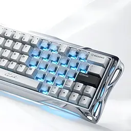 Ігрова дротова магнітна клавіатура GravaStar Mercury V60 Pro Deluxe Edition / Magnetic GravaStar UFO Switch / with Keycap Set / Chrome Silver - мініатюра 5
