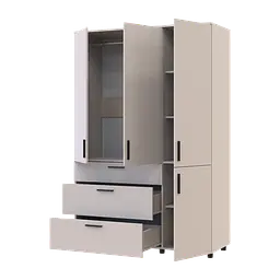 Шафа для одягу Doros Торн Кашемір 3 ДСП/3Ш (штанга) 135х51.6х200 (44900497) - мініатюра 2