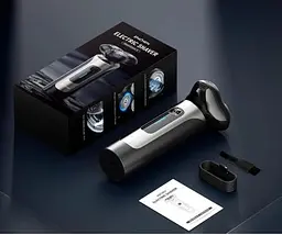Електробритва Xiaomi Enchen BlackStone 8 Black час заряджання акумулятора 1 година час роботи від акумулятора 90 хв індикатор заряджання плаваючі голівки тример - мініатюра 2