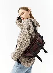 Велика жіноча поясна сумка бананка Sambag DynamicDart марсала 38 × 21 × 7 см (80411120) - мініатюра 2