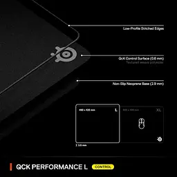 Ігрова поверхня SteelSeries QcK Performance L - Control 490x420x3,5мм (63434) - мініатюра 9