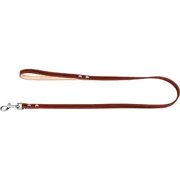 Повідець для собак Collar, подвійний, з прошивкою, шкіряний, 122х1,6 см, коричневий - мініатюра 2
