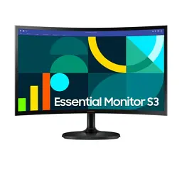 Монітор вигнутий 24" Samsung S24D360G, Black, VA, 1920x1080 (16:9), 100 Гц, 4 мс, 250 кд/м², 3000:1, 1800R, 178°/178°, HDMI/VGA, Vesa 75x75 (LS24D360GAIXUA)