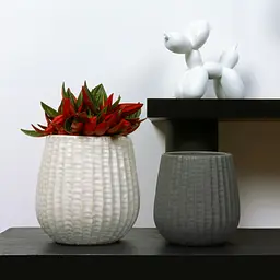 Ваза-кашпо МВМ My Home, 16,5 см, біла (DH-FLOWERS-25 M WHITE) - мініатюра 5