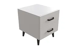Тумба Віва 2 на конусних ніжках Ferrum-decor 41x35x40 Чорний метал ДСП Білий 16 мм (FRD-106815) - мініатюра 2
