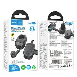 Мережевий подовжувач Hoco NS7 Sharp 1 position (PD20W/1C2A) Desktop Socket Black - мініатюра 9