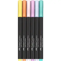 Фломастери Faber-Castell пензлики Black Edition Pastel пастельних кольорів, 6 кольорів (32357) - мініатюра 3