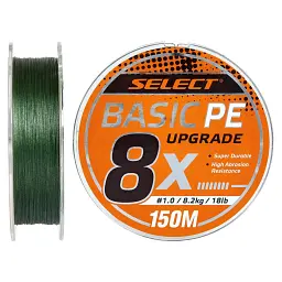 Шнур Select Basic PE 8X Green 150 м 0.8/0.12 мм 14 lb/6 кг