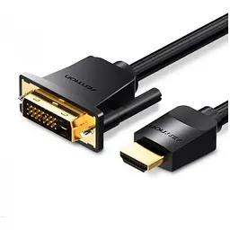 Кабель мультимедійний HDMI M to DVI M 1.0m 4K60Hz black Vention (ABFBF)