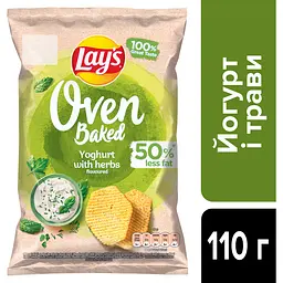 Чипси Lays Oven Baked зі смаком йогурту з травами 110 г (944157) - мініатюра 3