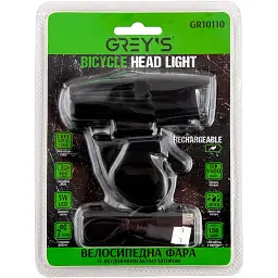 Ліхтарик на велосипед Grey's LED 1xCree XP-G 400lm 1400mAh microUSB(GR10110) - мініатюра 3