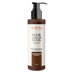 Тонувальна маска для волосся з кератином і пантенолом WIL'NA Hair Color Mask Шоколад 250 мл