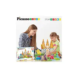 Конструктор Picasso магнітний Tiles Dinosaur Set з 8 фігурками динозаврів 38 деталей (817338028848) - мініатюра 8