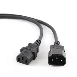 Кабель силовий Cablexpert PC-189 (С13-С14), 3 x 0.5 мм кв., чорний, 1.8 м