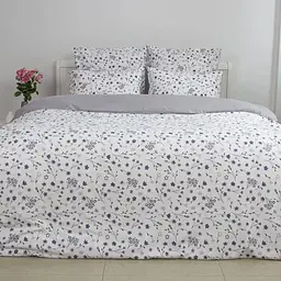 Комплект постільної білизни Melluna Silk Garden євро сірий/білий з принтом (2-04704_33472) - мініатюра 2
