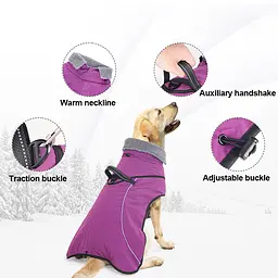 Водонепроникне зимове пальто для собак Wan Talk Purple Dog Coat, 2XL - мініатюра 4