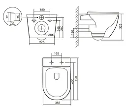 Унітаз підвісний Qtap Robin Ultra Quiet, з сидінням Slim Duroplast/ Soft-close/ Quick relase QT13332381АSMR - мініатюра 8