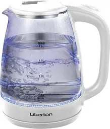 Електрочайник Liberton LEK-6807 1500W 1.8 л білий скло + пластик - мініатюра 4