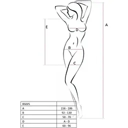 Бодістокінг Passion BS025 black, сукня-сітка, спущене плече, довгий рукав, S/M/L - мініатюра 4