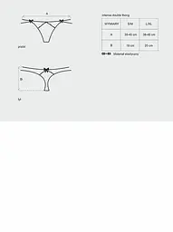 Еротичні стрінги Obsessive Intensa Double Thong S/M чорний - мініатюра 6