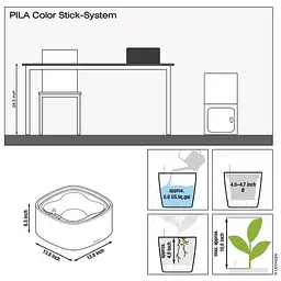 Вазон Lechuza PILA Color Stick 35х35х16.5 см темно-сірий (15946) - мініатюра 3