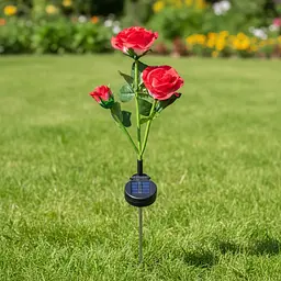Садовий світильник SunLamp на сонячній батареї — троянда LED, 2 шт., датчик присмерку - мініатюра 7