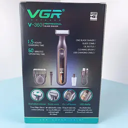 Електробритва VGR V-360 Green для вологого і сухого гоління чорно-зелена - мініатюра 7