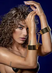 Наручники золотисті металеві Slave Wrist Cuffs Taboom - мініатюра 2