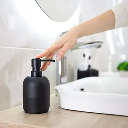 Дозатор для рідкого мила МВМ My Home Boston, 230 мл, чорний (BA-04 BLACK) - мініатюра 3