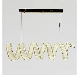 Лінійна золота LED-люстра Artlight 533/L1000 із хвилеподібним скляним декором, 198 Вт, від 25-35 м² - мініатюра 3