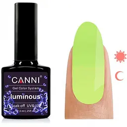 Гель-лак Canni Luminous №809, 7.3 мл сонячний жовтий/лайм - мініатюра 2