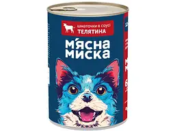Корм для собак М'ЯСНА МИСКА Консерва 1,24кг шматочки в соусі з телятиною