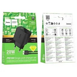 Зарядний пристрій від мережі HOCO CS82A PD20W 1xType-C + кабель Type-C to Lightning - мініатюра 2