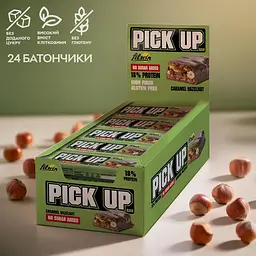 Батончик Pick Up, 24*45 грам - карамель та фундук FitWin fit0023429 - мініатюра 1
