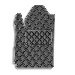 Килимок водія для Mitsubishi Outlander 2001-2006 Екошкіра с подпятником 1 шт (Rombus)