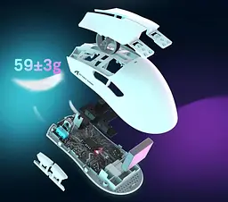 Миша бездротова ігрова Attack Shark X11 PAW3311 22000 DPI 2,4G+Bluetooth White - мініатюра 6