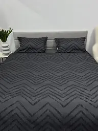Комплект постільної білизни Ecotton Jaquard двоспальний 180х215 см сірий Grey (24553) - мініатюра 4