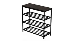Полиця для взуття Слайм 3 Ferrum-decor 635x630x260 Чорний метал ДСП Венге Магія 16 мм (FRD-105157) - мініатюра 8