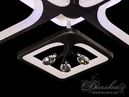 Люстра стельова LED Diasha 8157/2+2BK, 100W, 3200K-6000K, чорний метал, сучасний стиль, з диммером, акрилові плафони - мініатюра 2