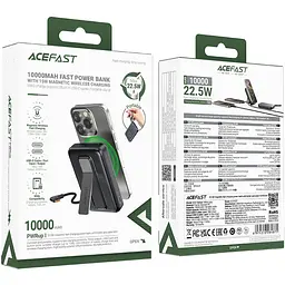 УМБ Acefast Magnetic Wireless 10000mAh 22.5W PD,QC 3.0 USB-C In/Out, QI 15W M24 Metal Gray - мініатюра 5