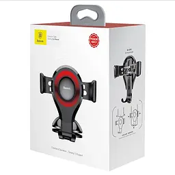 Тримач в машину Baseus Osculum Type Gravity Car Mount (black/red) (21743 black/red) - мініатюра 8