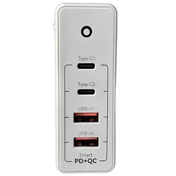 Зарядний пристрій Vokamo 2хType-C, 2хUSB Spow GaN 100W - мініатюра 3