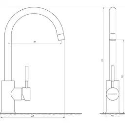 Змішувач для кухні Globus Lux LAZER GLLR-0203S-2-ARENA - мініатюра 4