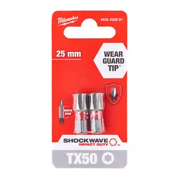 Біта SHOCKWAVE MILWAUKEE, TX50, 25мм, (2 шт) - мініатюра 2