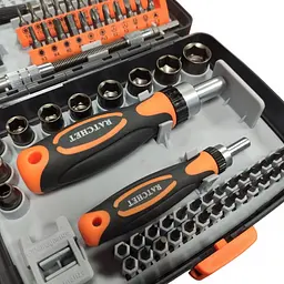 Набір викруток Torx Ratchet 68 в 1, тріщотковий реверсивний механізм, магнітні біти, поворотна ручка, кейс - мініатюра 4